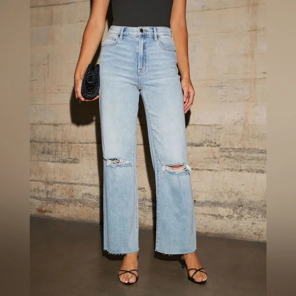 VICI HIGH RISE STRAIGHT LEG LIGHT WASH DENIM SIZE 30 - Picture 2 of 12